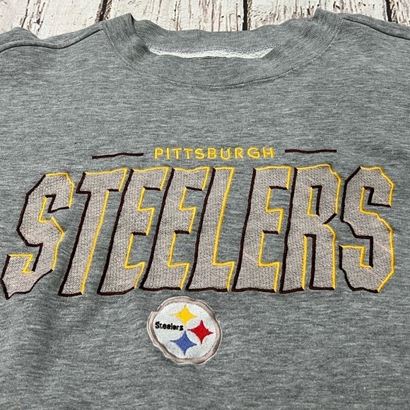 Vintage 1990s Pittsburgh Steelers NFL Football 90s Stitched Sports Sweatshirt - Picture 2 of 5